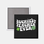 Aimant Luckiest enseignant jamais Disco Ball Shamrock Sup (Recto/Verso)