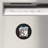 Aimant Lucky Cat Art – Maneki Neko with Gold Coin (In Situ (Lave-vaisselle))