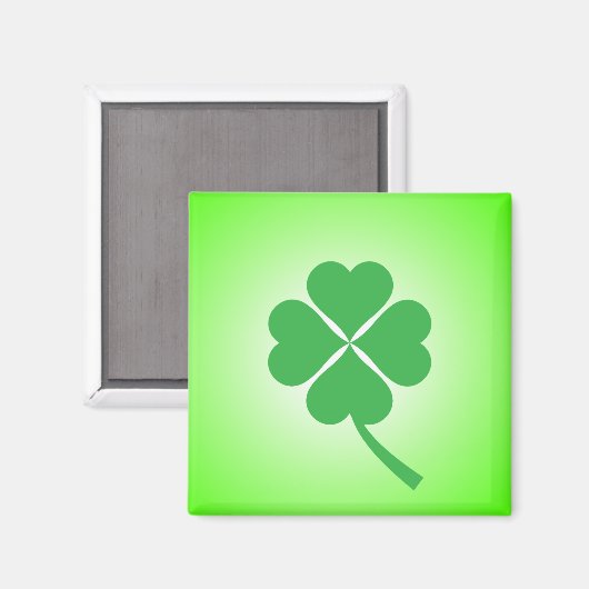 Aimant Lucky Four Leaf Shamrock Design-87906 (Recto/Verso)