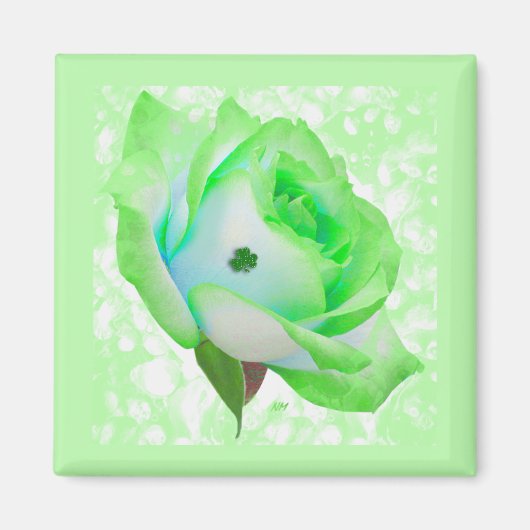 Aimant Lucky Green Rose (Devant)