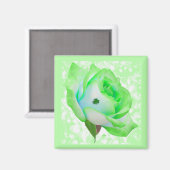 Aimant Lucky Green Rose, bouton (Recto/Verso)
