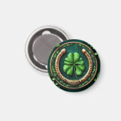 Aimant Lucky Horseshoe et Clover Design (Recto/Verso)
