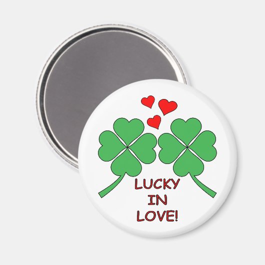 Aimant Lucky In Love Hearts Clover (Recto/Verso)