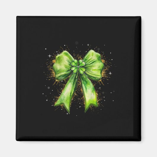 Aimant Lucky Irish Shamrock Coquette Bow St. Patrick’s Da (Devant)