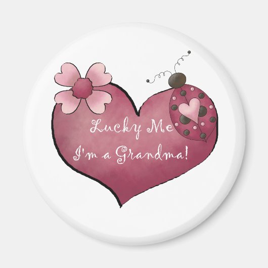 Aimant Lucky Me Je suis un grand-mère Tshirts et cadeaux (Devant)