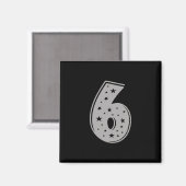Aimant Lucky Numéro 6 Joyeux anniversaire (Recto/Verso)