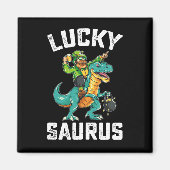 Aimant Lucky Saurus Dinosaur T Rex St Patrick's Day (Devant)