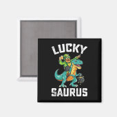 Aimant Lucky Saurus Dinosaure T Rex Saint-Patrick (Recto/Verso)