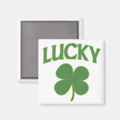 Aimant Lucky Shamrock irlandais (Recto/Verso)