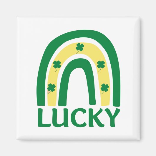 Aimant Lucky Shamrock Rainbow St patrick (Devant)