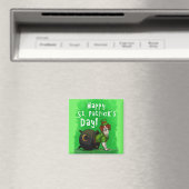 Aimant Lucky St. Patrick's Day Dog (In Situ (Lave-vaisselle))