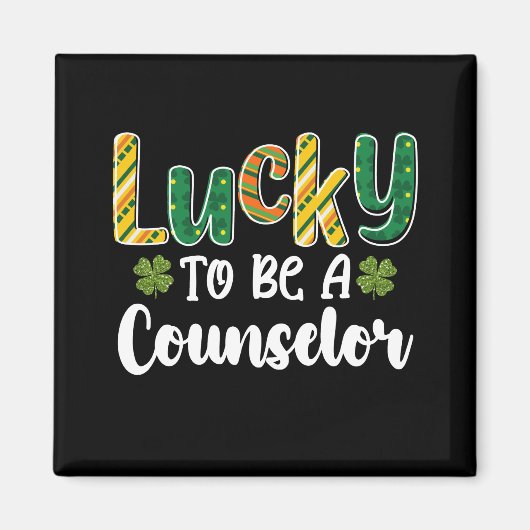 Aimant Lucky To Be A Counselor School St Patrick's Day (Devant)