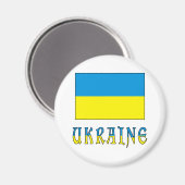 Aimant L'Ukraine et le drapeau ukrainien (Recto/Verso)