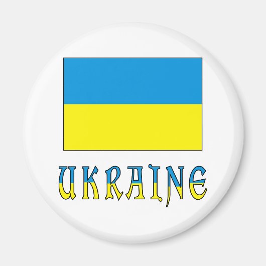 Aimant L'Ukraine et le drapeau ukrainien (Devant)