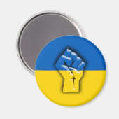 Aimant L'UKRAINE, le DRAPEAU et le FIST pour la solidarit (Recto/Verso)