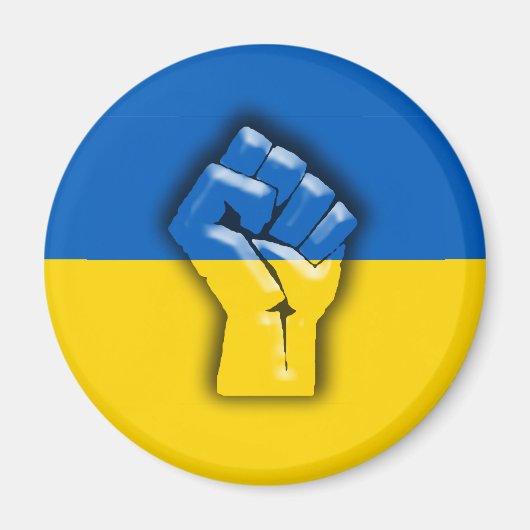 Aimant L'UKRAINE, le DRAPEAU et le FIST pour la solidarit (Devant)