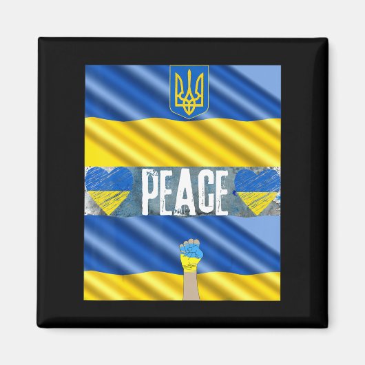 Aimant L'Ukraine pour la paix se lève pour l'Ukraine Stop (Devant)