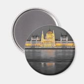 Aimant Lumières Budapest Noir, Blanc et Jaune (Recto/Verso)