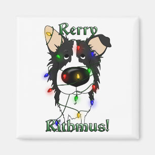 Aimant Lumières de Noël de border collie
