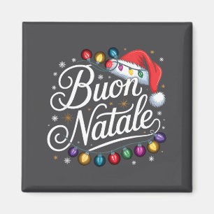 Aimant Lumières de Noël de Famille Italienne Chapeau Roug