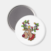 Aimant Lumières de Noël des rennes (Recto/Verso)