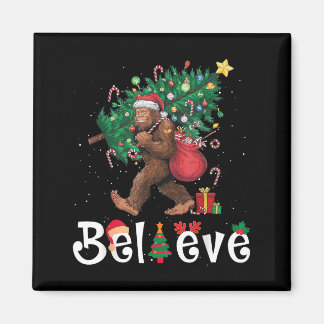 Aimant Lumières de sapin de Noël Santa Bigfoot Sasquatch