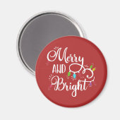 Aimant lumières de vacances joyeuses et lumineuses (Recto/Verso)