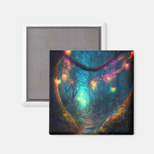 Aimant Lumières Fées Imaginaire Forêt Enchantée Magique (Recto/Verso)