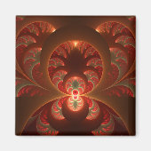 Aimant Lumineuse Abstrait moderne orange rouge fractal (Devant)
