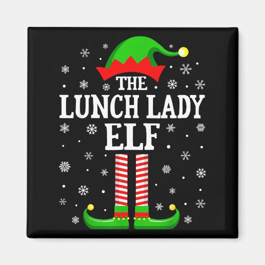 Aimant Lunch Lady Elf Funny Christmas Family Matching  (Devant)
