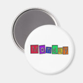 Aimant Lundi design coloré ! (Recto/Verso)
