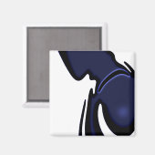 Aimant Lune bleue : Bleu Abstrait, Blanc & Noir (Recto/Verso)