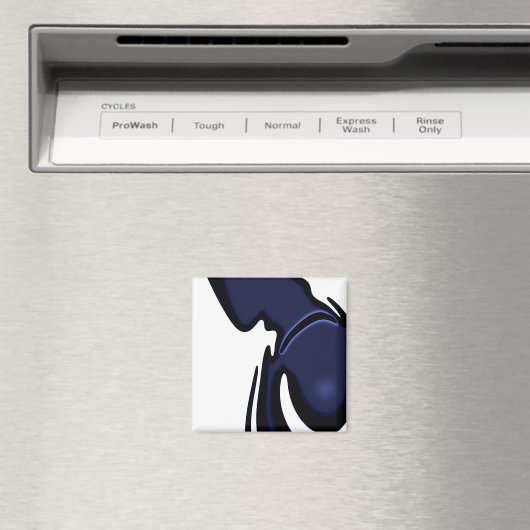 Aimant Lune bleue : Bleu Abstrait, Blanc & Noir (In Situ (Lave-vaisselle))