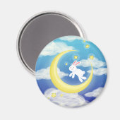 Aimant Lune Bunny Bleu (Recto/Verso)