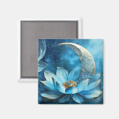 Aimant Lune céleste et fleur de lotus (Recto/Verso)