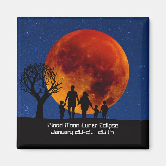 Aimant Lune de sang Éclipse lunaire 2019 (Devant)