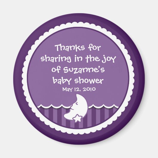 Aimant Lune et étoile (violet foncé) (Devant)