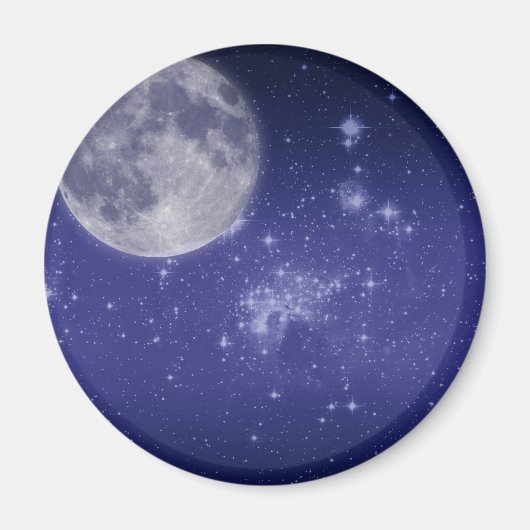 Aimant Lune et étoiles brillantes (Devant)
