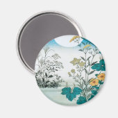 Aimant Lune et fleurs (Recto/Verso)