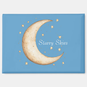 Aimant Lune Étoiles Cieux Or Aqua