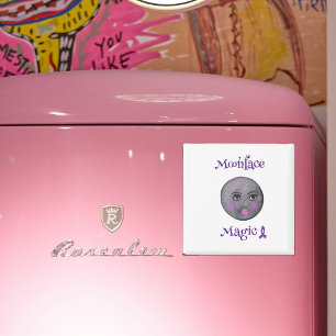 Aimant Lune face ruban violet lupus