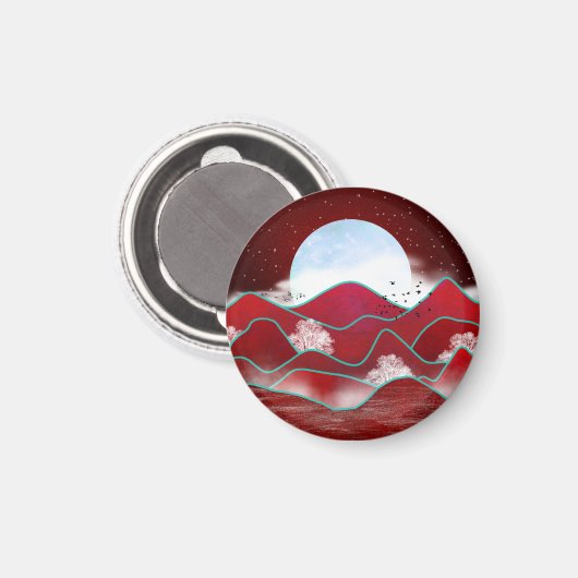 Aimant Lune rouge (Recto/Verso)