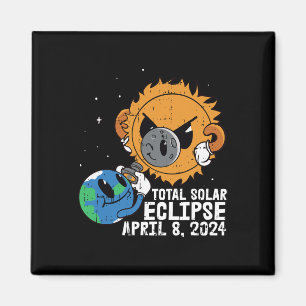 Aimant Lune Soleil Total Éclipse Solaire 8 avril 2024 Tot
