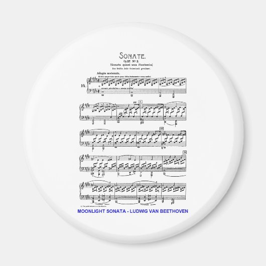 Aimant Lune-Sonate-Ludwig-Beethoven (Devant)