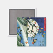 Aimant Lune sur une cascade, Hiroshige, Ukiyo-e (Recto/Verso)