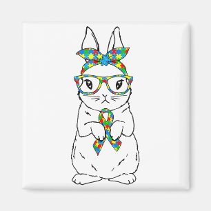 Aimant Lunettes de sensibilisation à l'autisme de lapin m