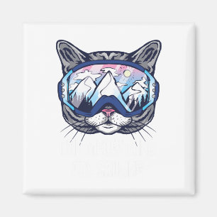 Aimant Lunettes de Ski Snowboard Drôles Les Meowtains Son