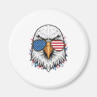 Aimant Lunettes de soleil aigle patriotique Vintage Vecto