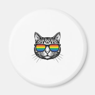 Aimant Lunettes de soleil arc-en-ciel vintage Chat Fierté