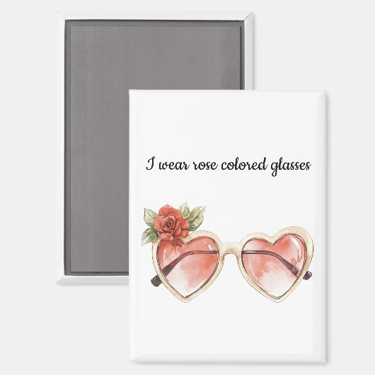 Aimant Lunettes de soleil de couleur rose (Recto/Verso)